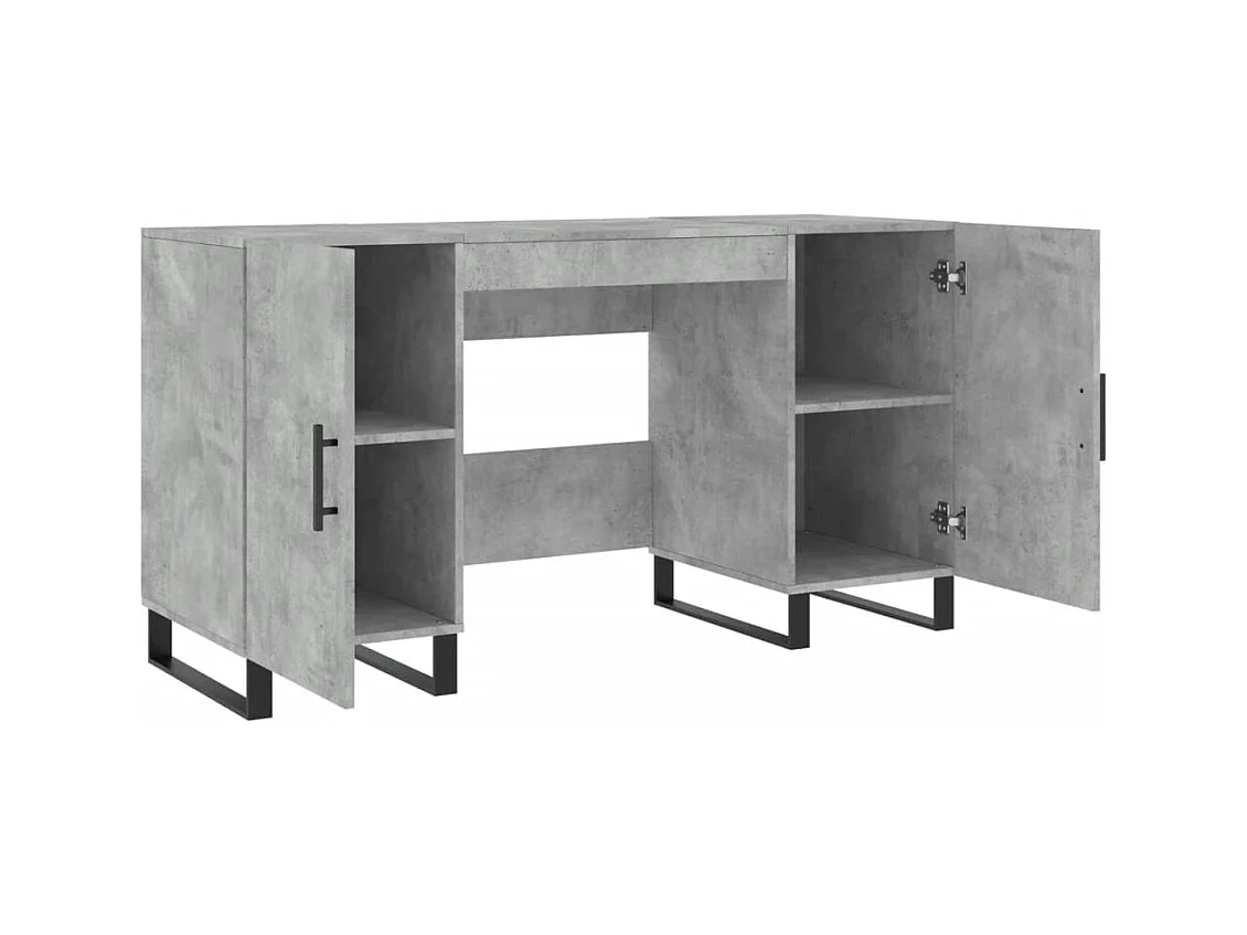 Sarlat-la-Canéda  Bureau gris béton 140x50x75 cm bois d'ingénierie