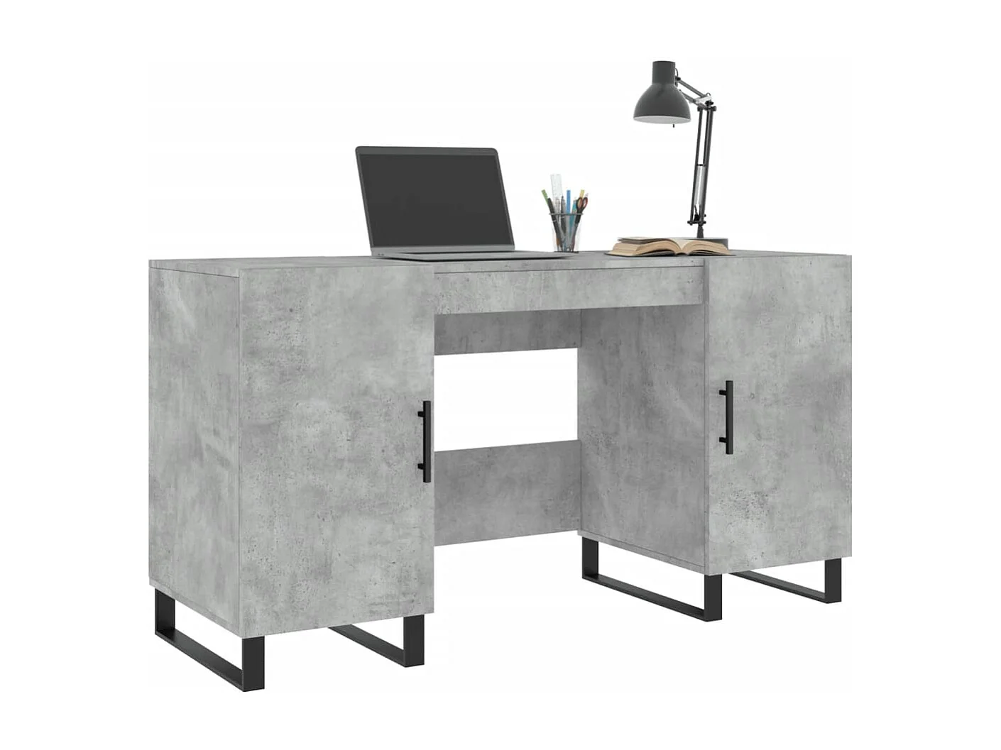 Sarlat-la-Canéda  Bureau gris béton 140x50x75 cm bois d'ingénierie