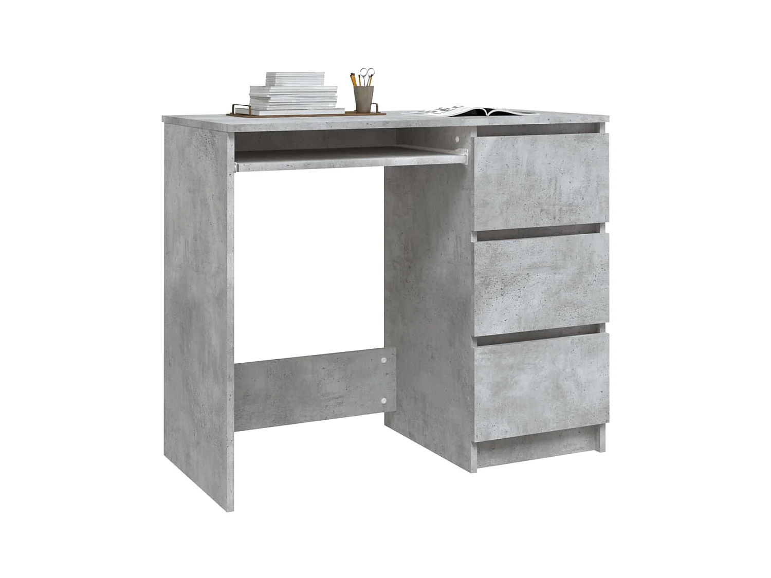 Rand Dean  Bureau Gris béton 90x45x76 cm Bois d’ingénierie