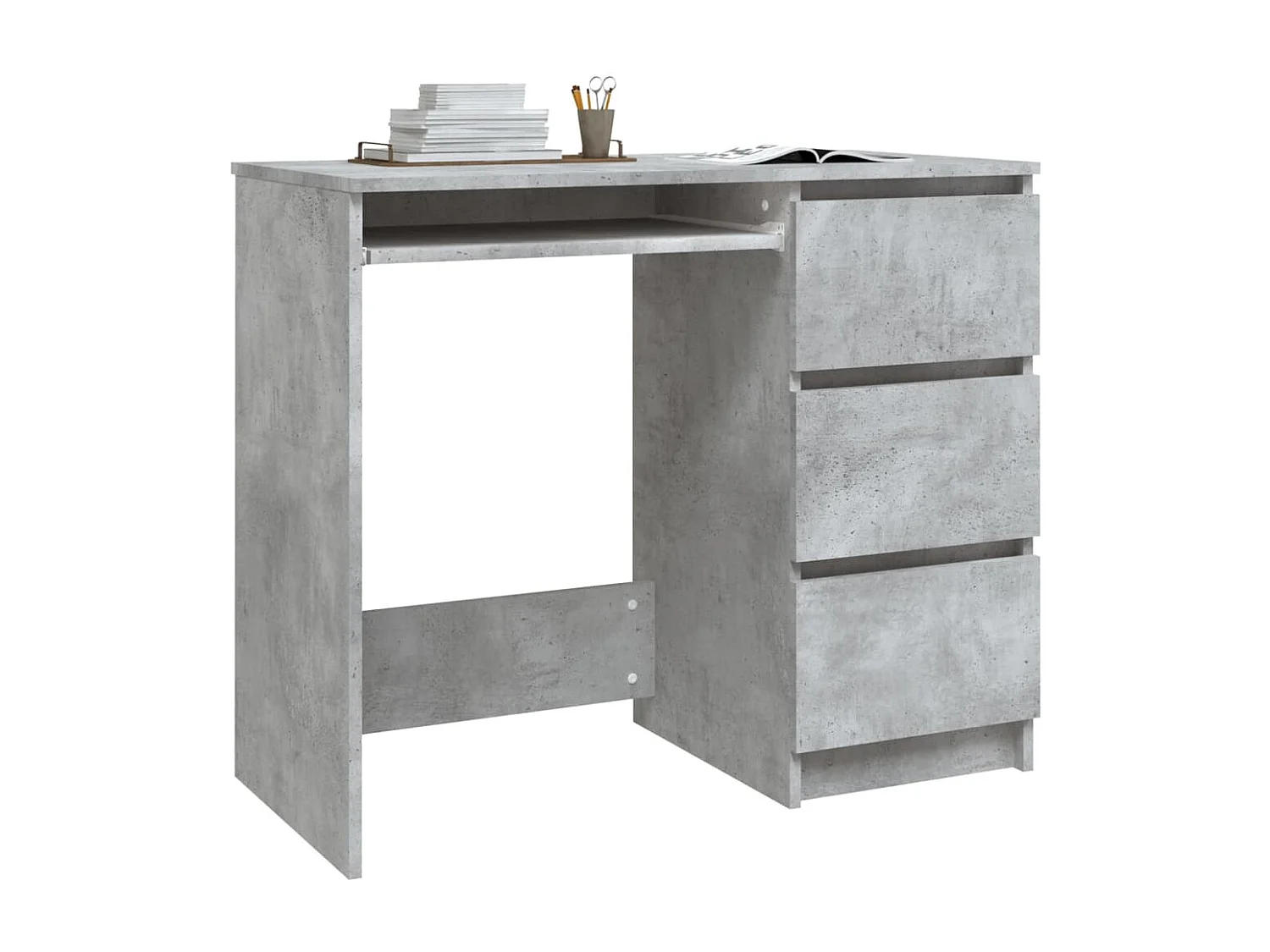 Rand Dean  Bureau Gris béton 90x45x76 cm Bois d’ingénierie
