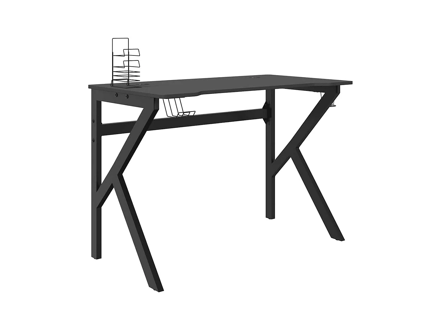 Faril  Bureau de jeu avec pieds en forme de K Noir 110x60x75 cm