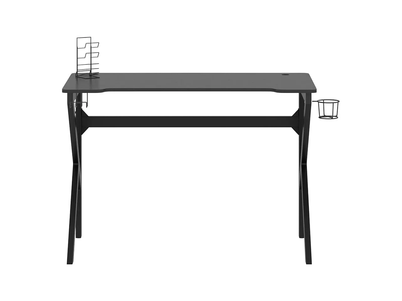 Faril  Bureau de jeu avec pieds en forme de K Noir 110x60x75 cm