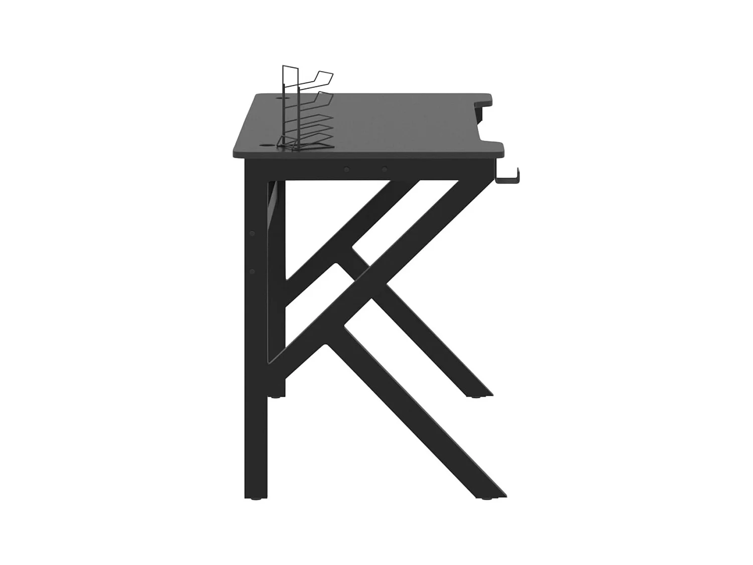 Faril  Bureau de jeu avec pieds en forme de K Noir 110x60x75 cm