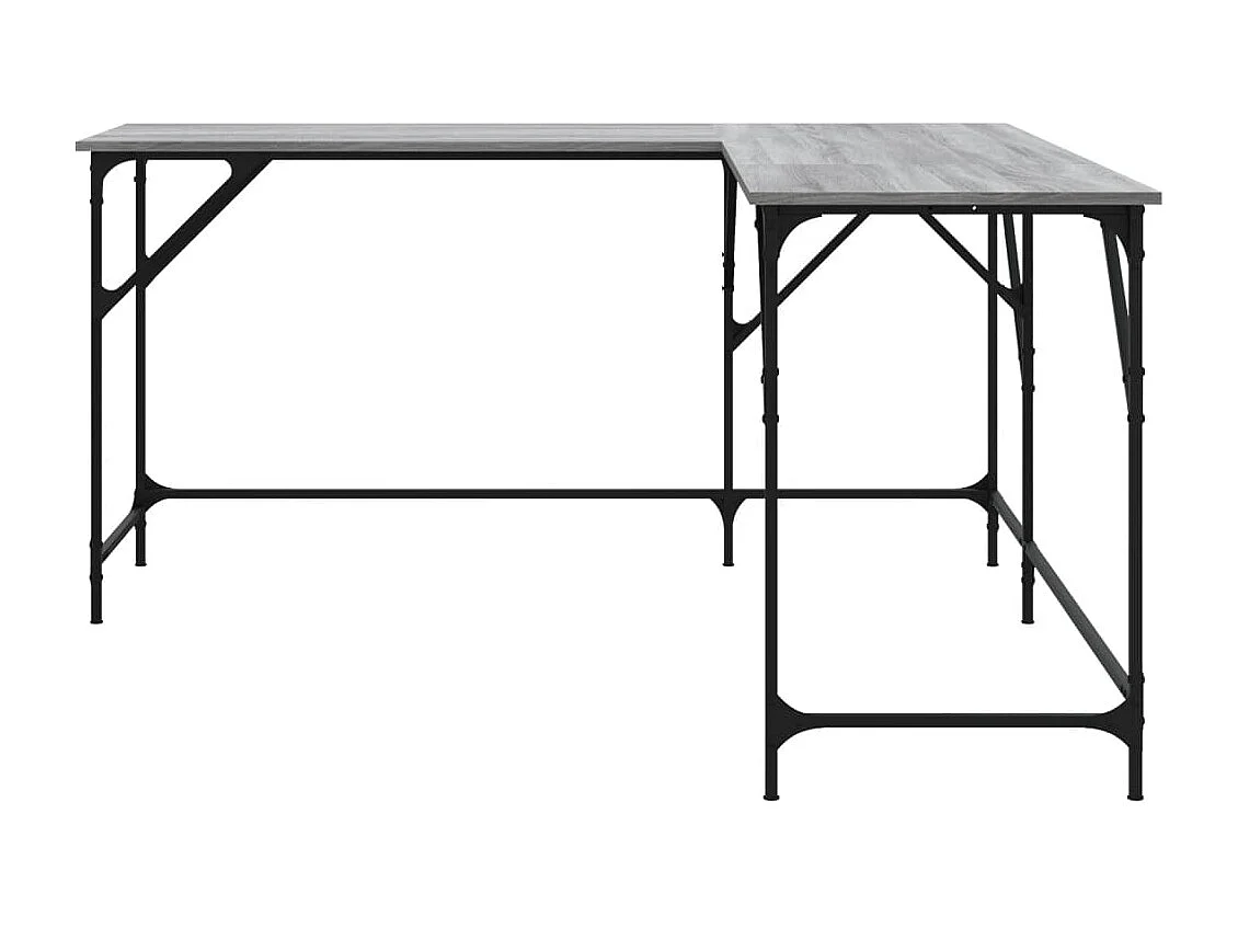 Olyn  Bureau sonoma gris 149x149x75 cm bois d'ingénierie