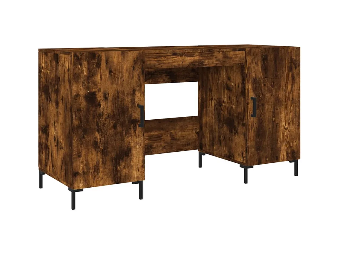 Ljorin  Bureau chêne fumé 140x50x75 cm bois d'ingénierie