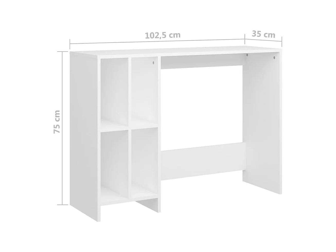 Yvo-Jan  Bureau d'ordinateur portable blanc bois d'ingénierie