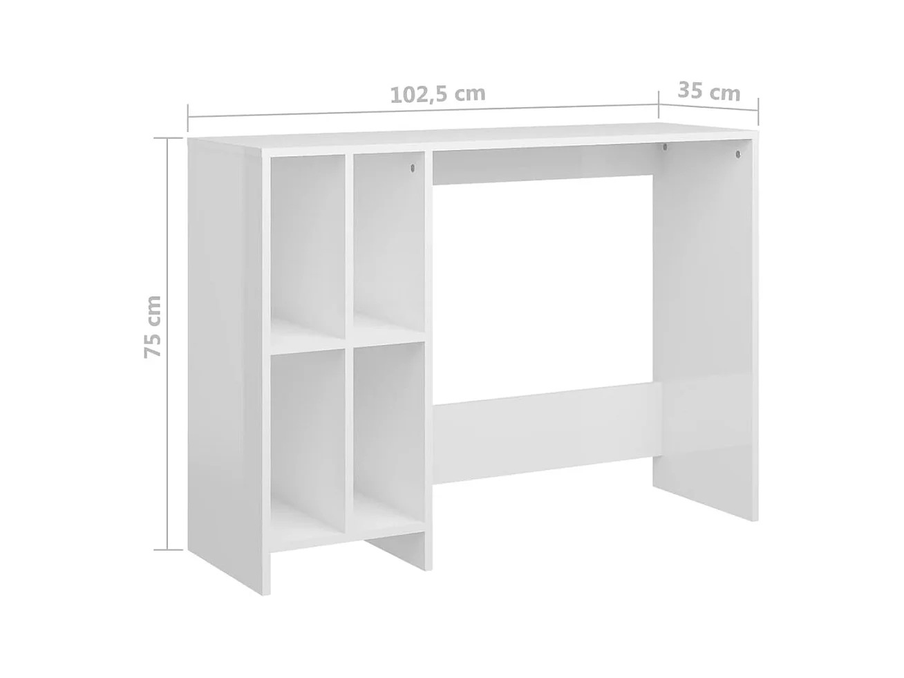 Yvo-Jan  Bureau d'ordinateur portable blanc brillant bois d'ingénierie