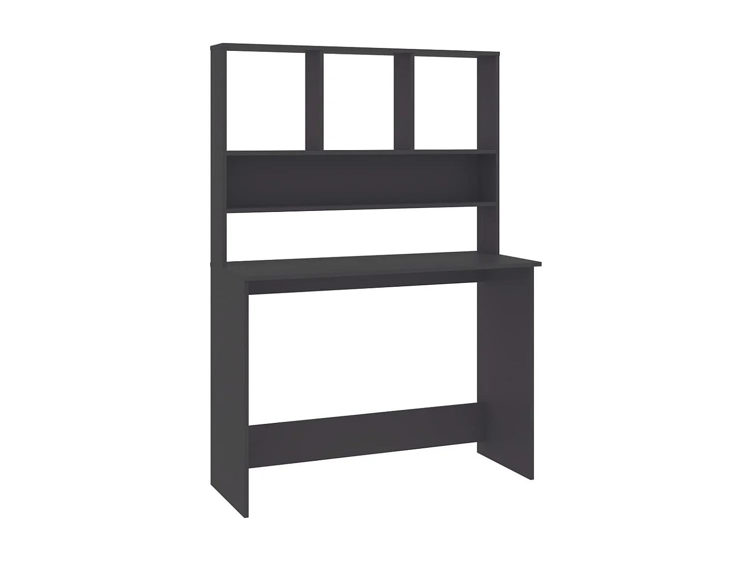 Jomala  Bureau avec étagères Gris 110x45x157 cm Bois d'ingénierie