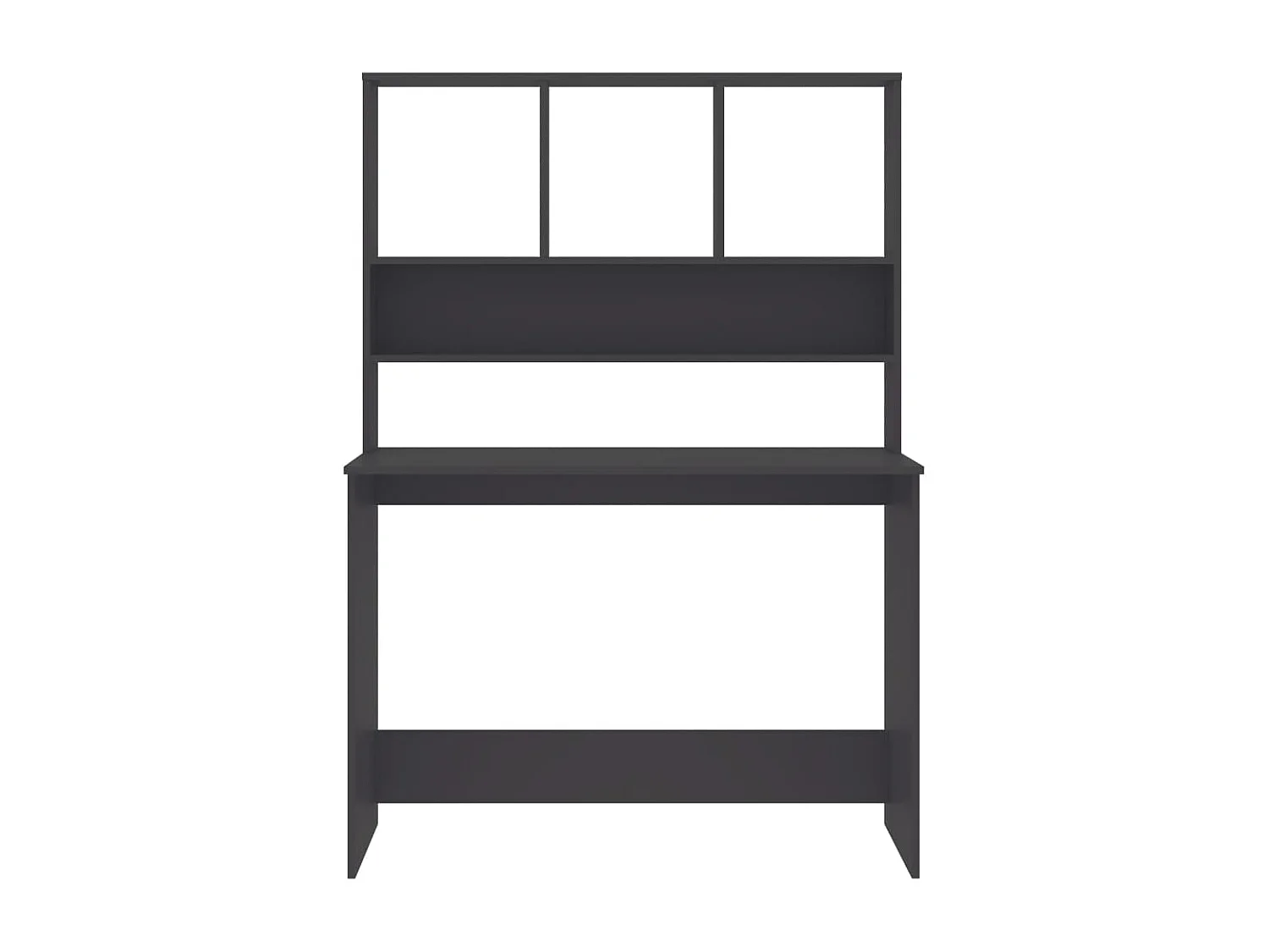 Jomala  Bureau avec étagères Gris 110x45x157 cm Bois d'ingénierie