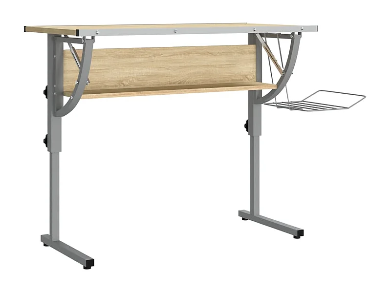 Cabazon  Bureau d'artisanat chêne sonoma et gris 110x53x(58-87) cm