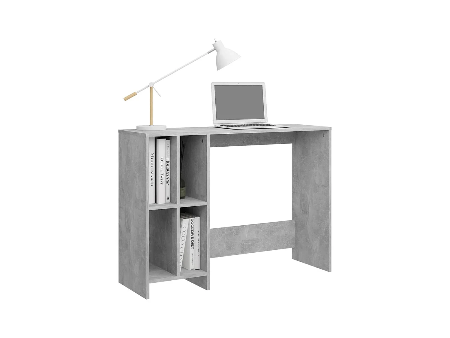 Yvo-Jan  Bureau d'ordinateur portable gris béton bois d'ingénierie