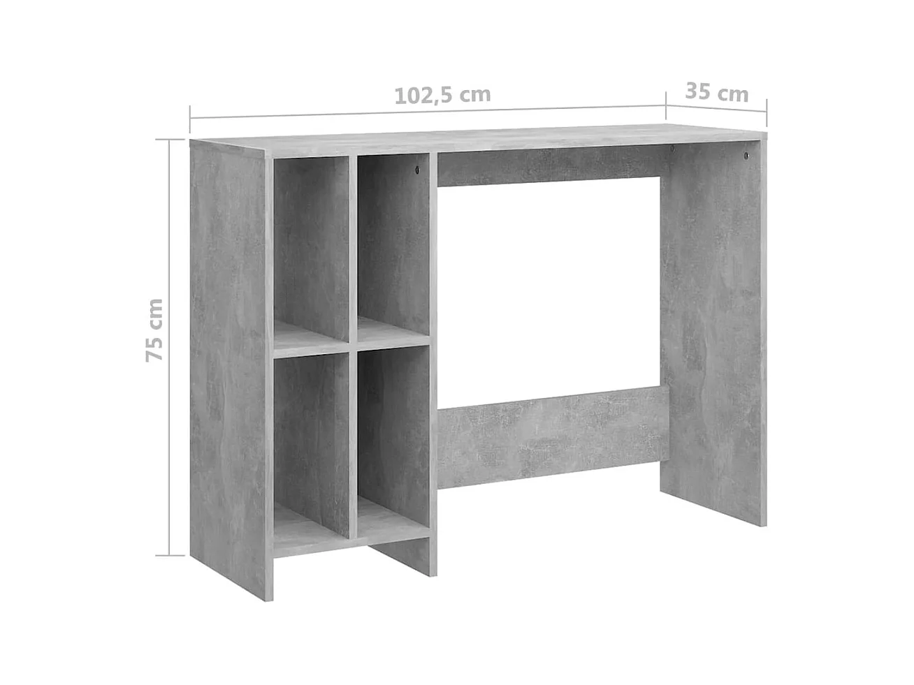 Yvo-Jan  Bureau d'ordinateur portable gris béton bois d'ingénierie