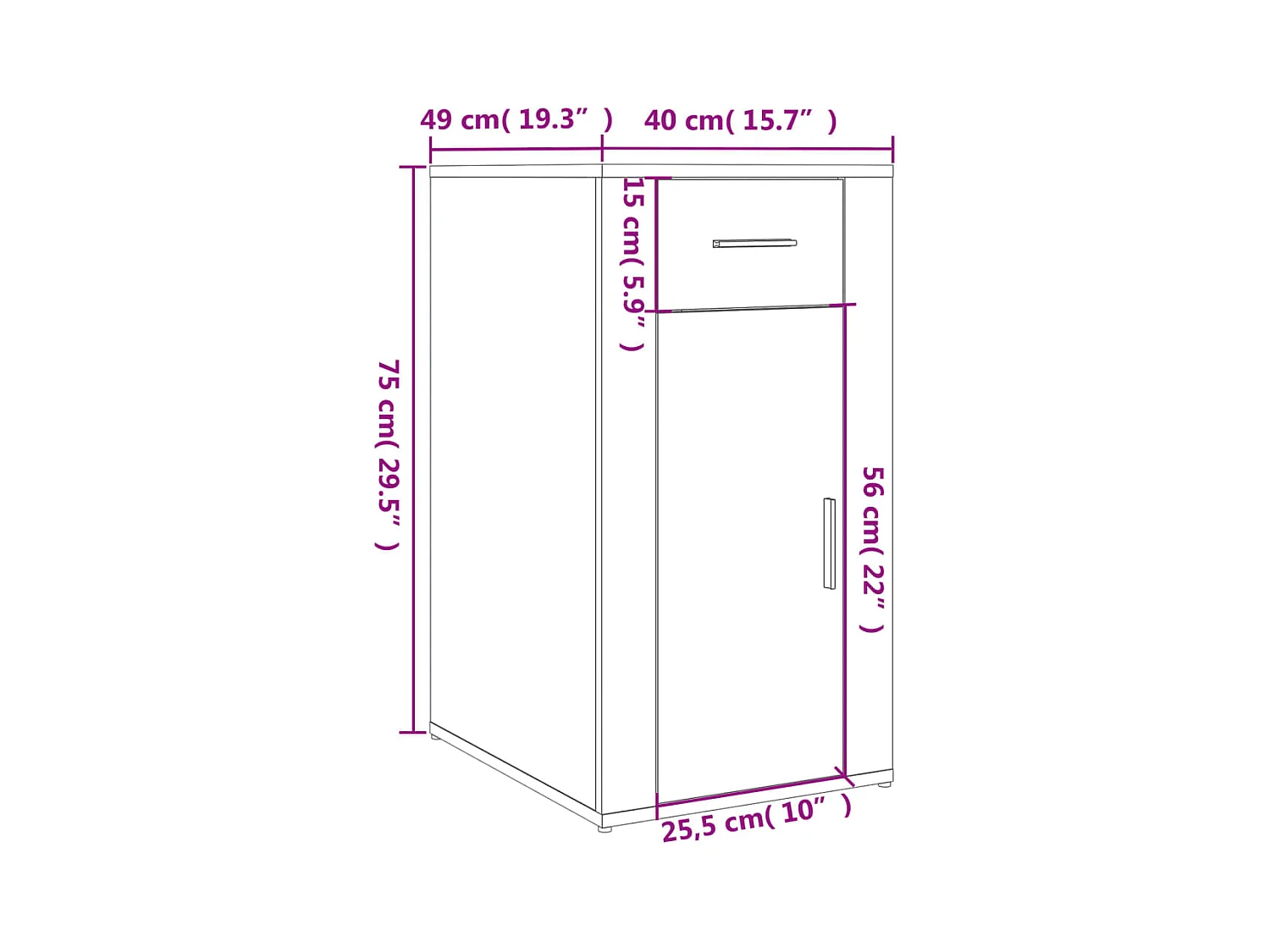 Thyra  Bureau avec armoire sonoma gris bois d'ingénierie