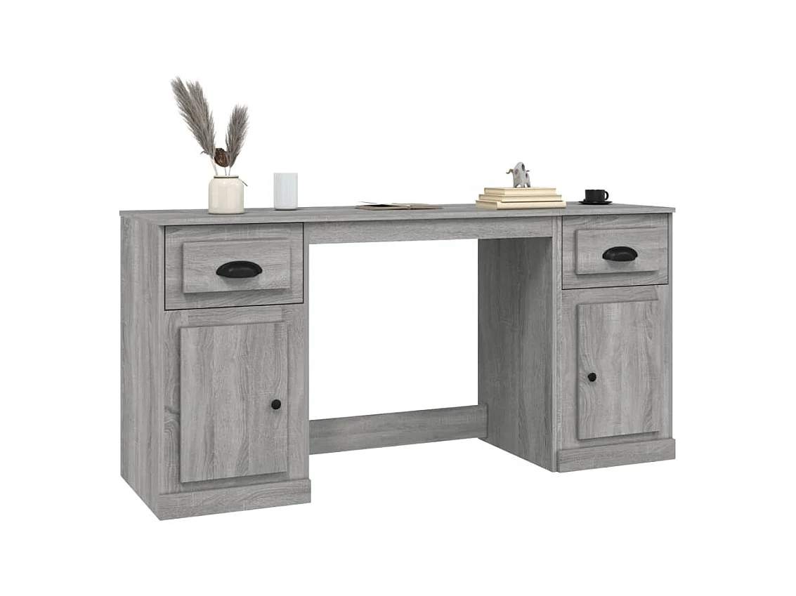 Hakan  Bureau avec armoire sonoma gris bois d'ingénierie