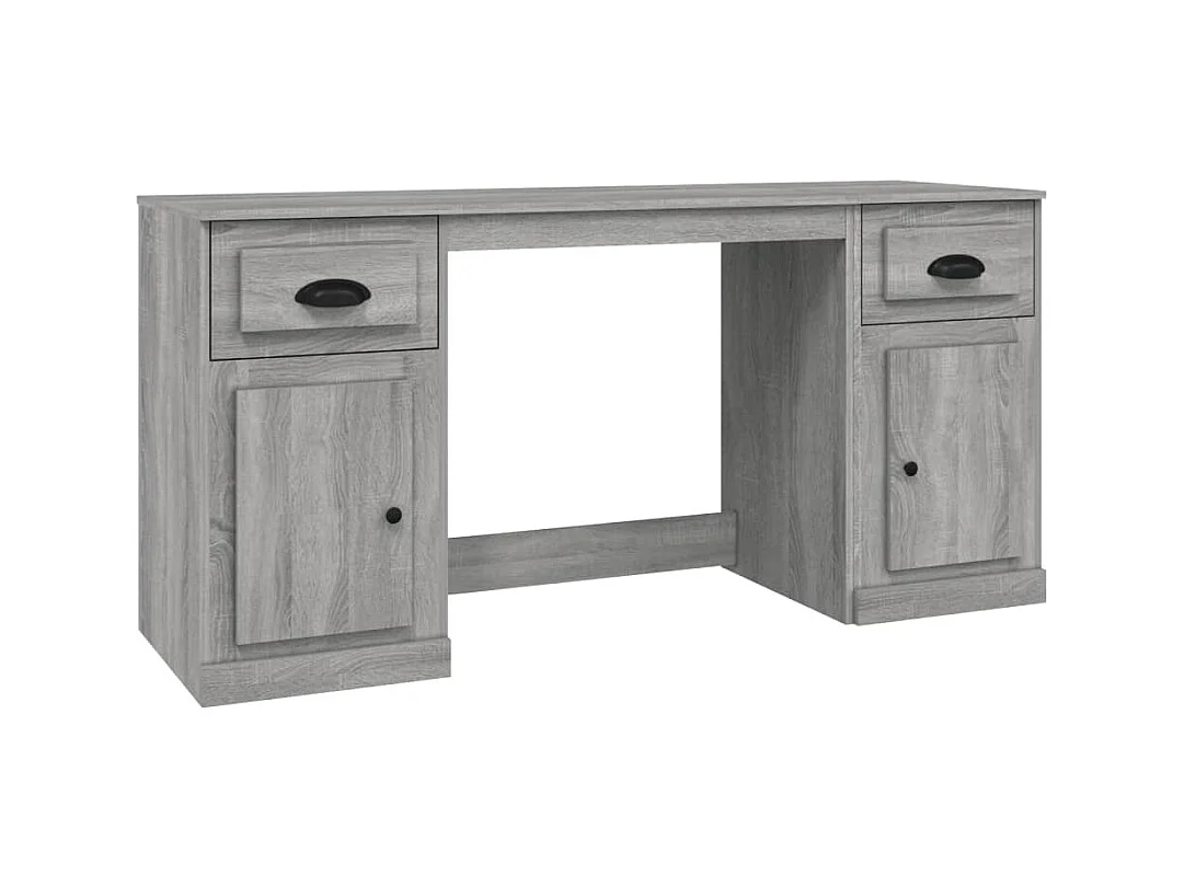 Hakan  Bureau met kast bewerkt hout grijs sonoma eikenkleurig