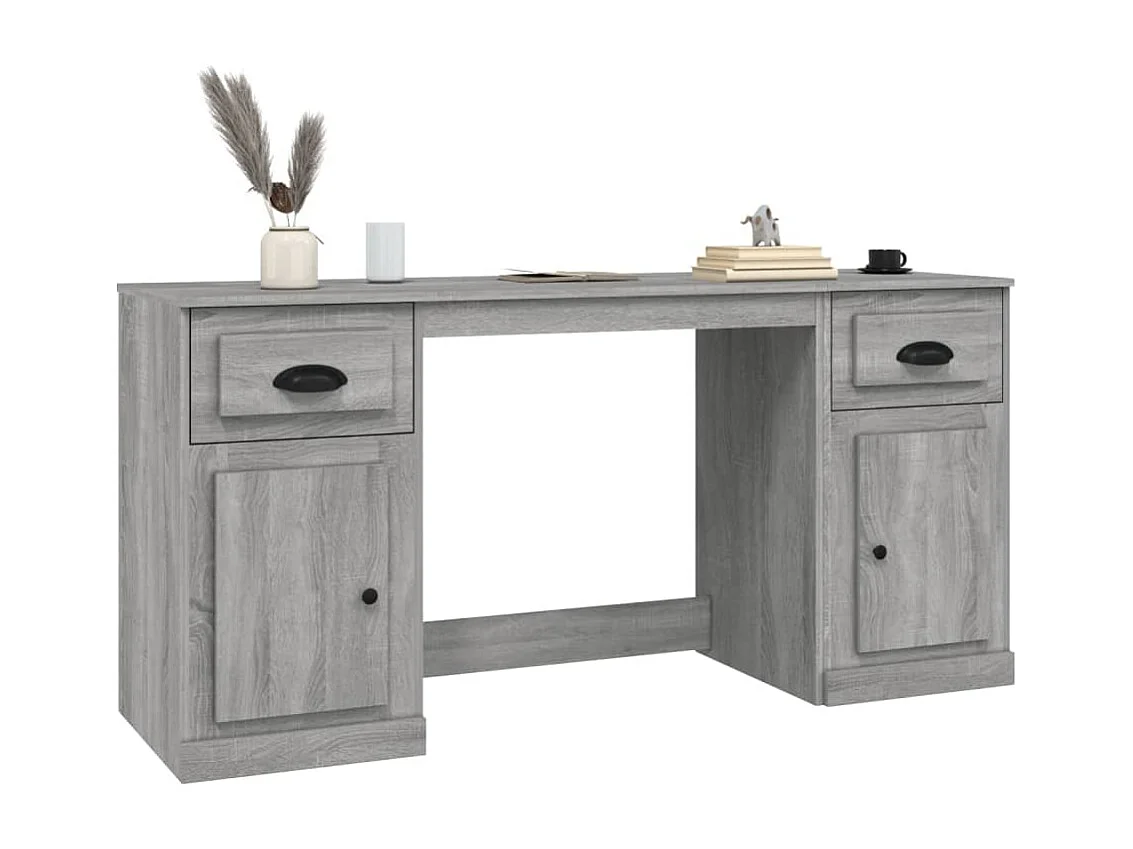 Hakan  Bureau avec armoire sonoma gris bois d'ingénierie