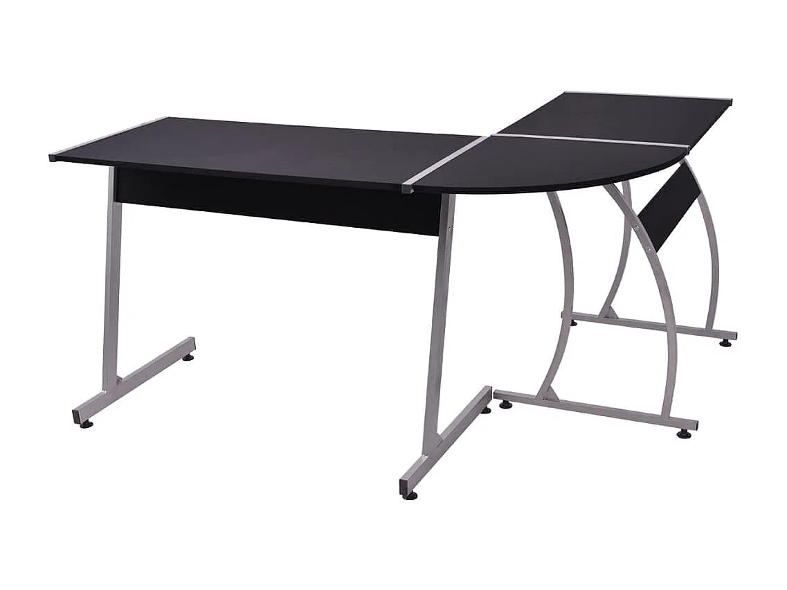 Erindor  Bureau d'angle en forme de L Noir