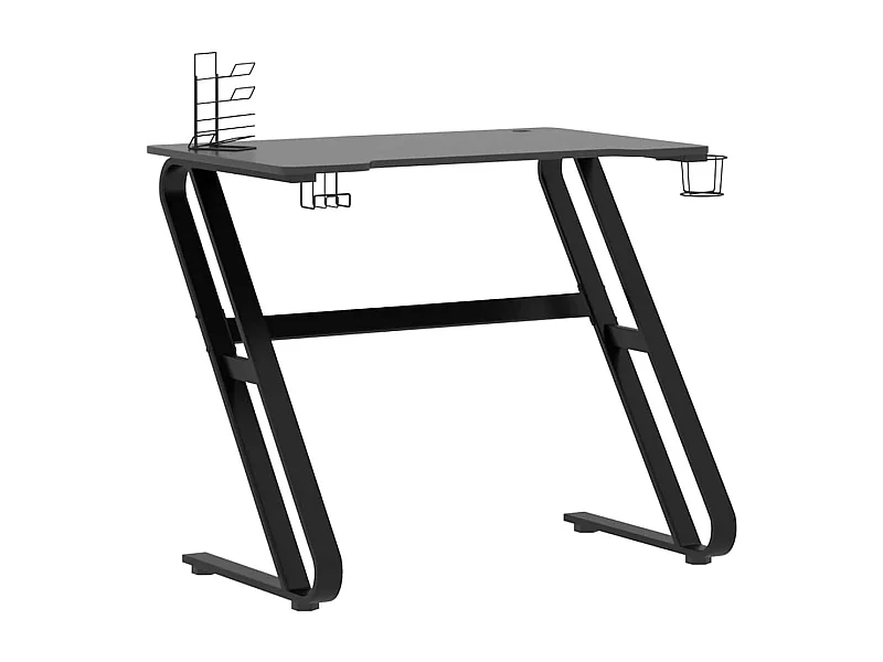 Paul-François-Alain  Gamingbureau met ZZ-vormige poten 90x60x75 cm zwart