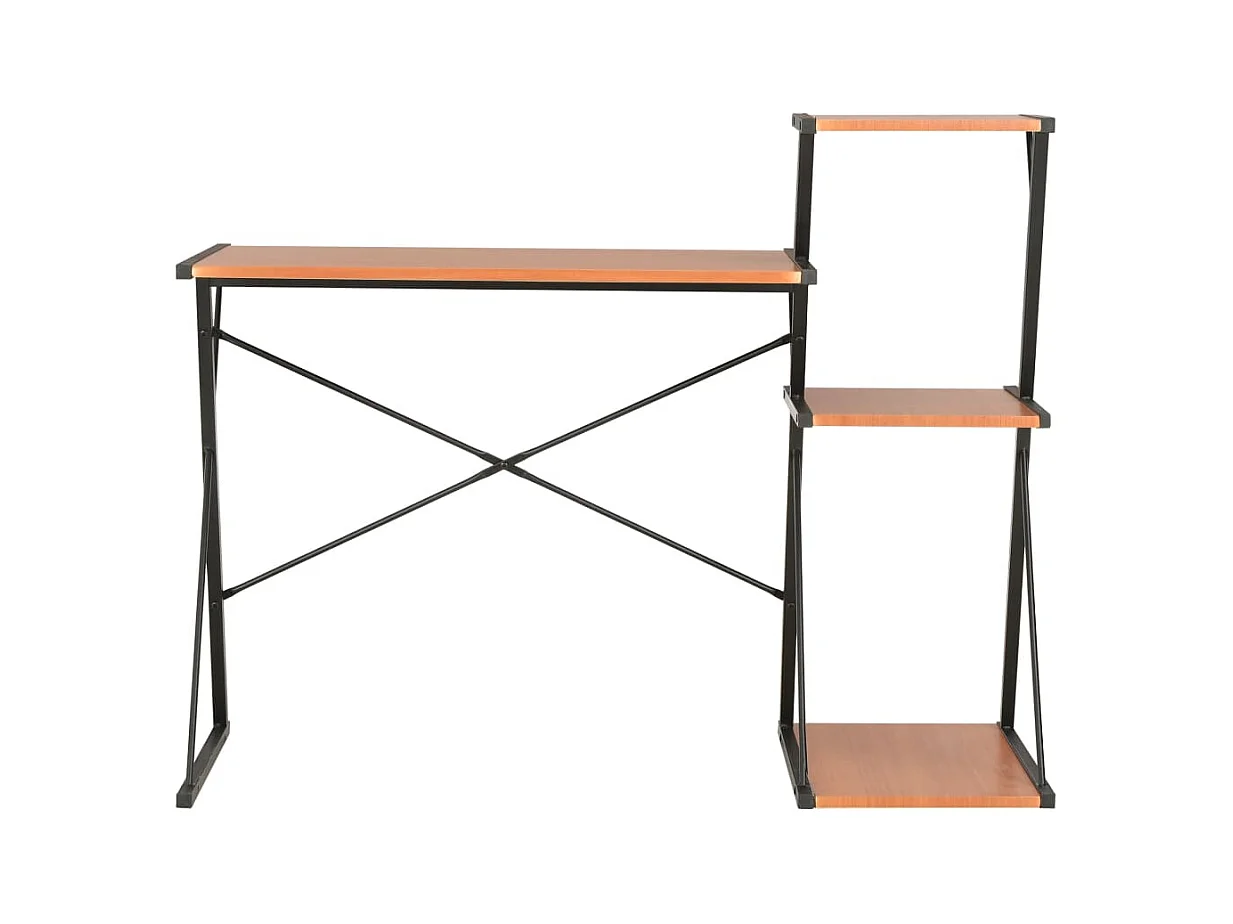 Sovran  Bureau avec étagère Noir et marron 116x50x93 cm