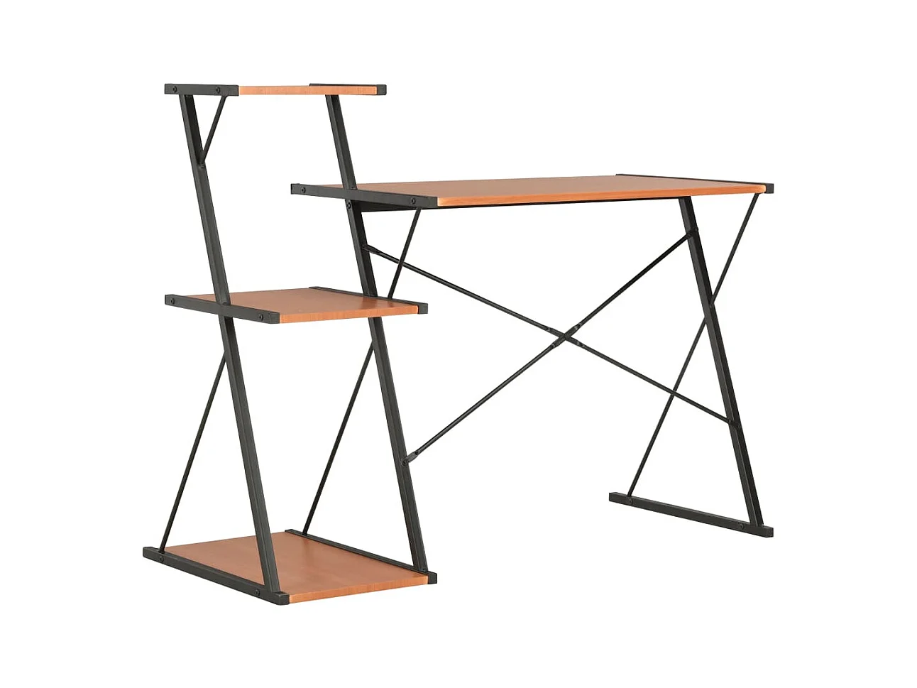 Sovran  Bureau avec étagère Noir et marron 116x50x93 cm