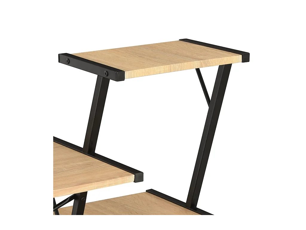 Sovran  Bureau avec étagère Noir et chêne 116x50x93 cm