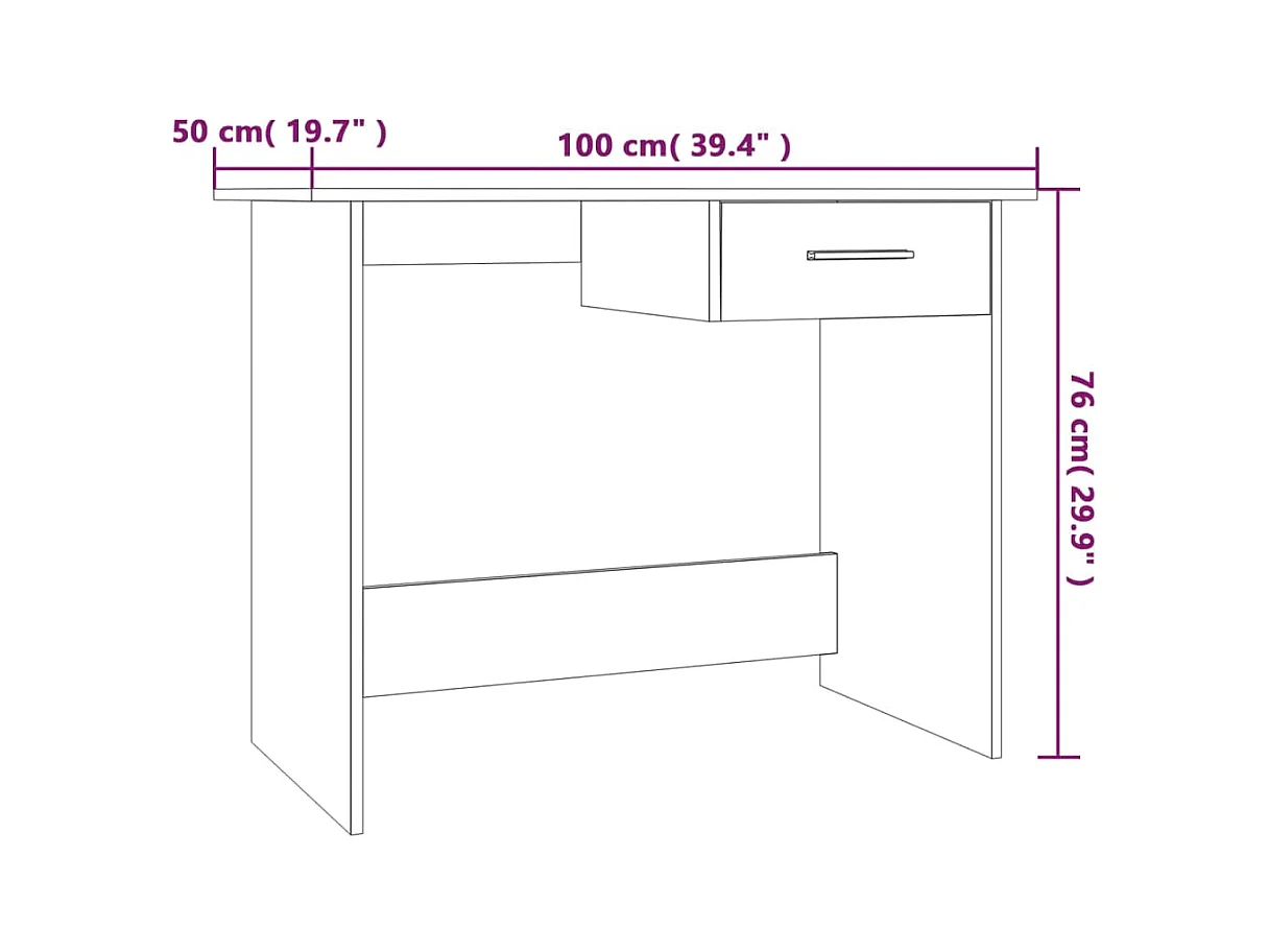 Broad Brook  Bureau Sonoma gris 100x50x76 cm Bois d'ingénierie