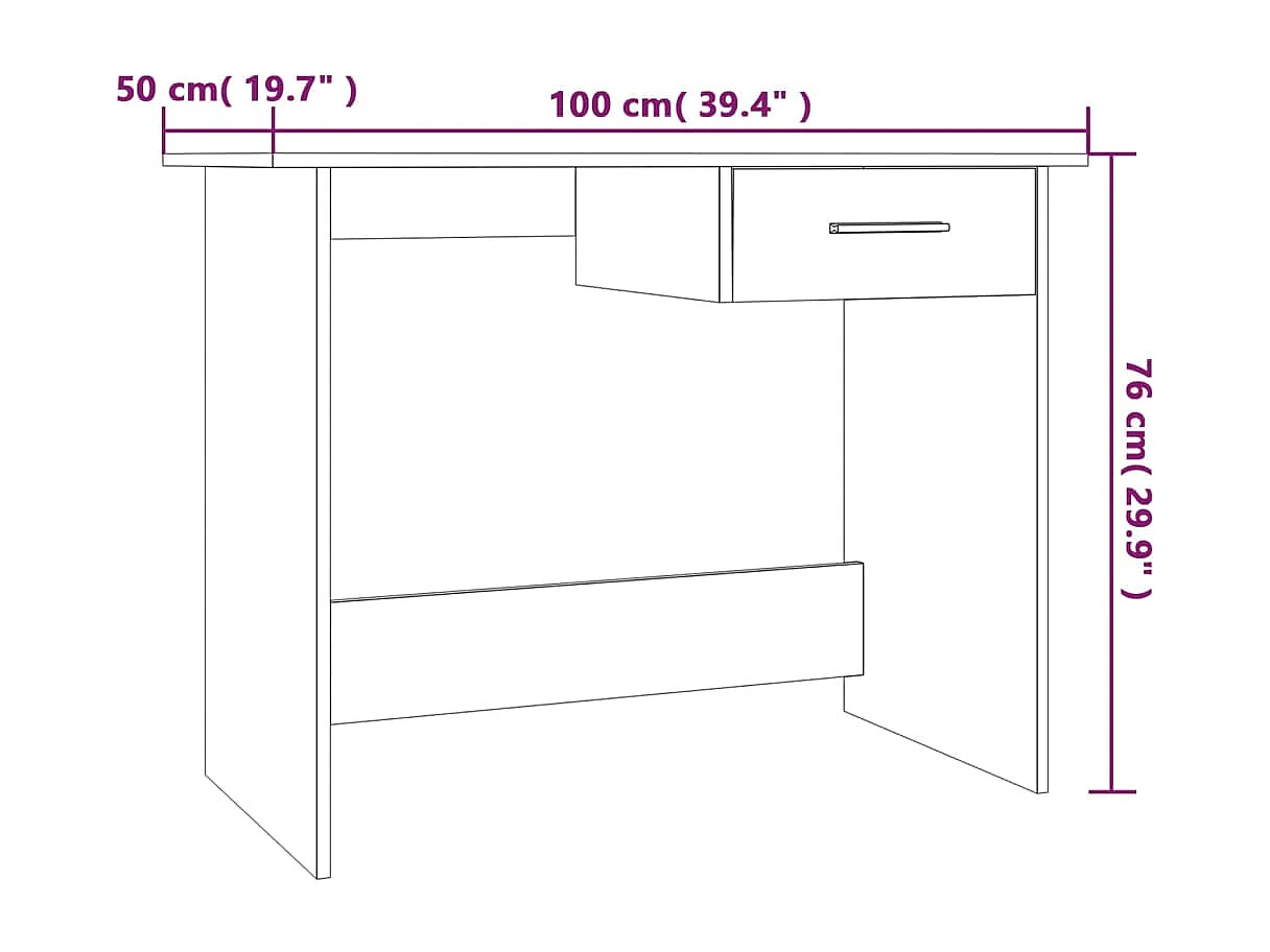 Broad Brook  Bureau Sonoma gris 100x50x76 cm Bois d'ingénierie
