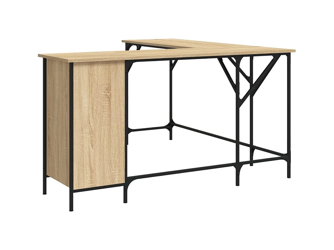 Nicklas  Bureau 141x141x75 cm bewerkt hout sonoma eikenkleurig