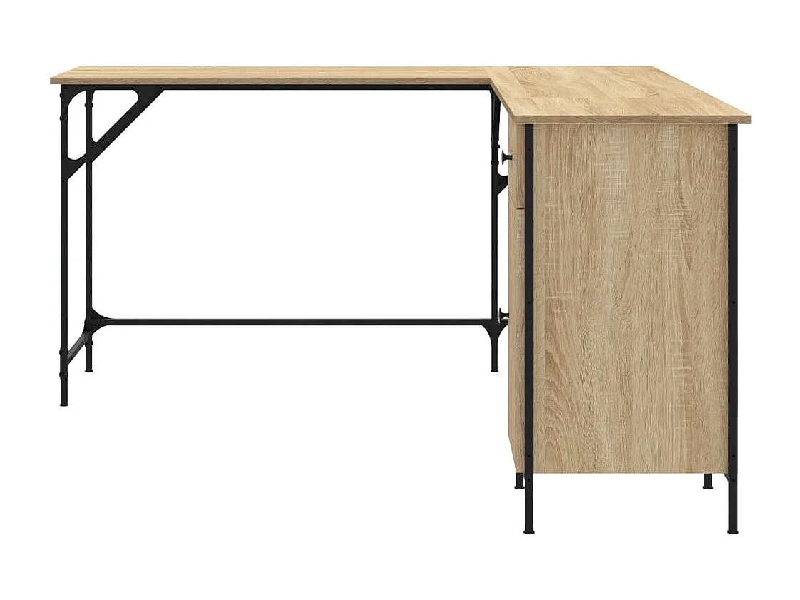 Nicklas  Bureau chêne sonoma 141x141x75 cm bois d'ingénierie