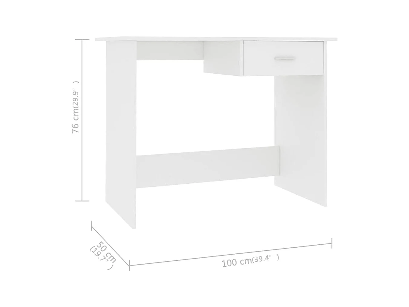 Broad Brook  Bureau Blanc 100 x 50 x 76 cm Bois d'ingénierie