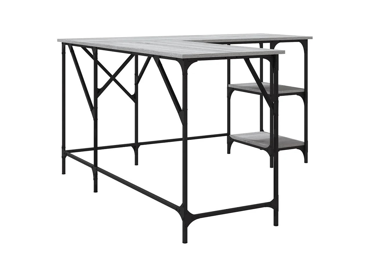 Selma  Bureau sonoma gris 139x139x75 cm bois d'ingénierie