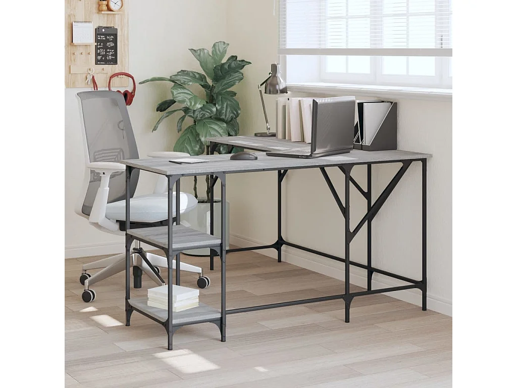 Selma  Bureau sonoma gris 139x139x75 cm bois d'ingénierie