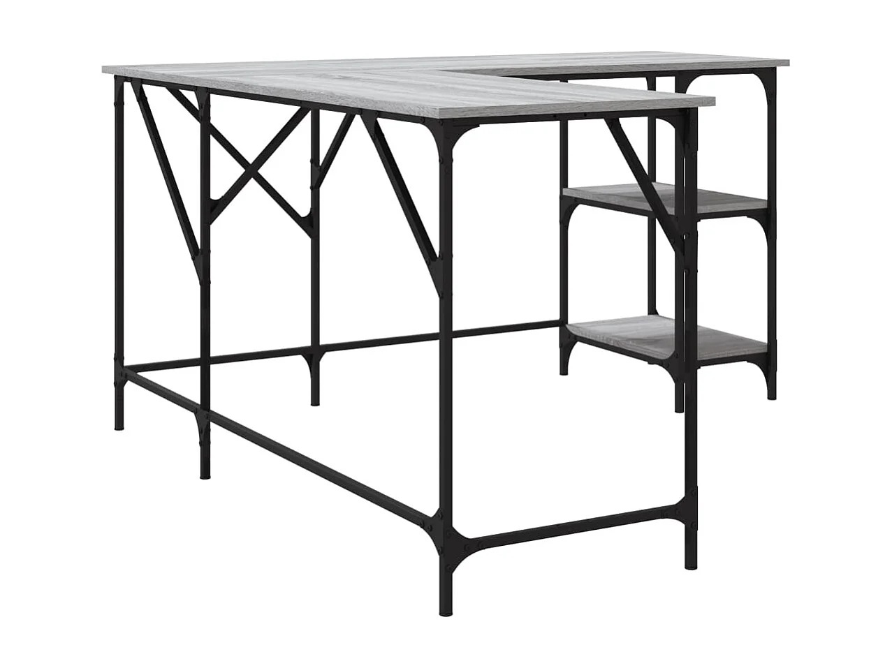 Selma  Bureau sonoma gris 139x139x75 cm bois d'ingénierie