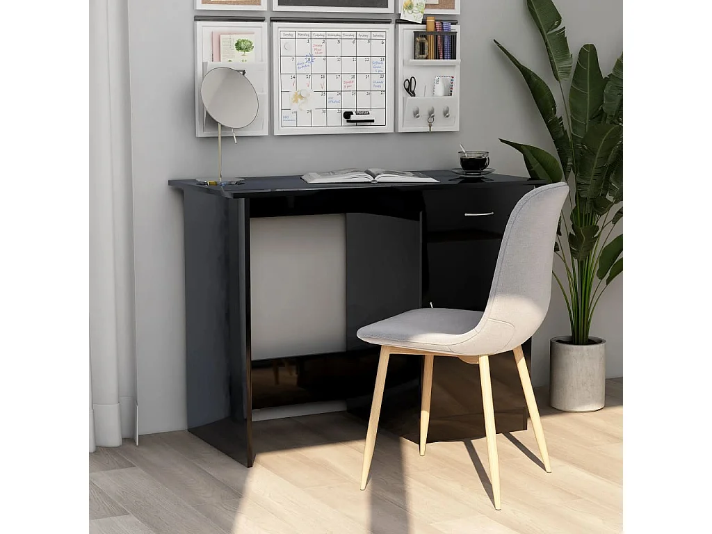 Adriano  Bureau Noir brillant 100 x 50 x 76 cm Aggloméré