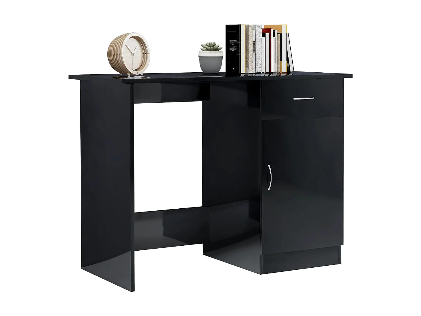 Adriano  Bureau Noir brillant 100 x 50 x 76 cm Aggloméré