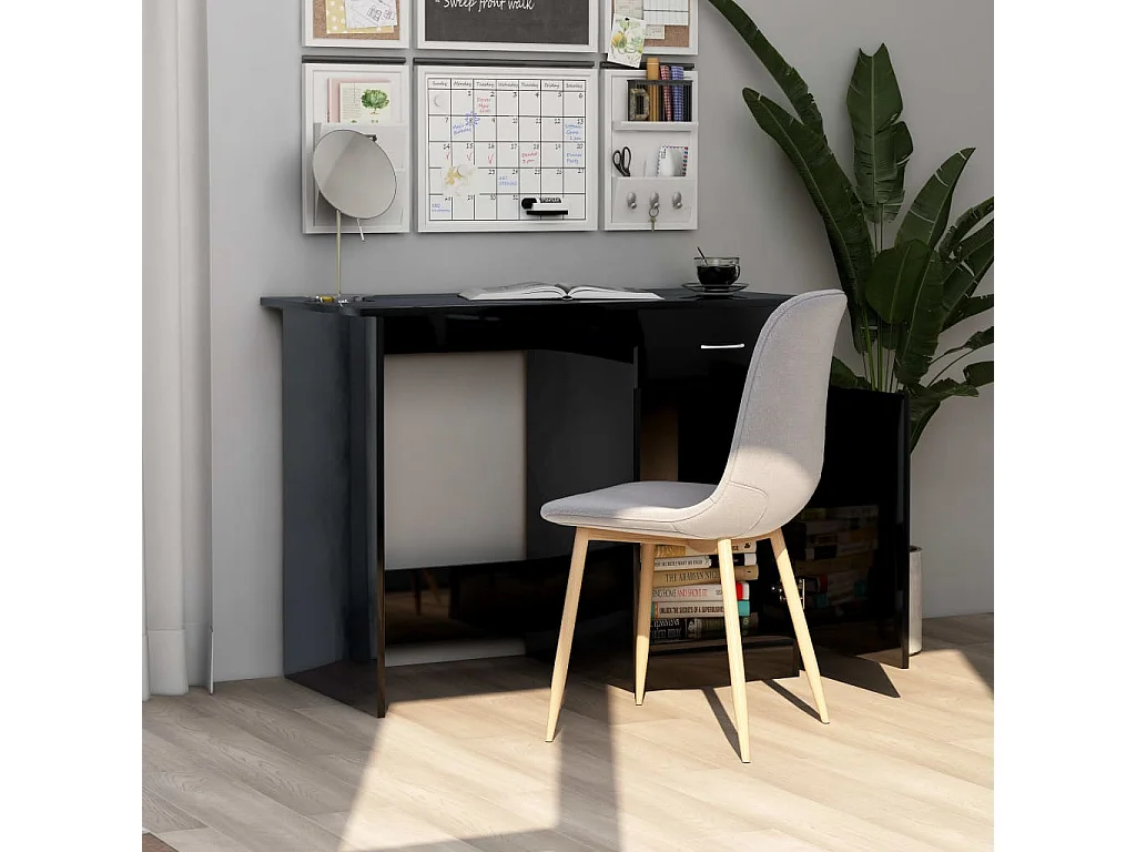 Adriano  Bureau Noir brillant 100 x 50 x 76 cm Aggloméré