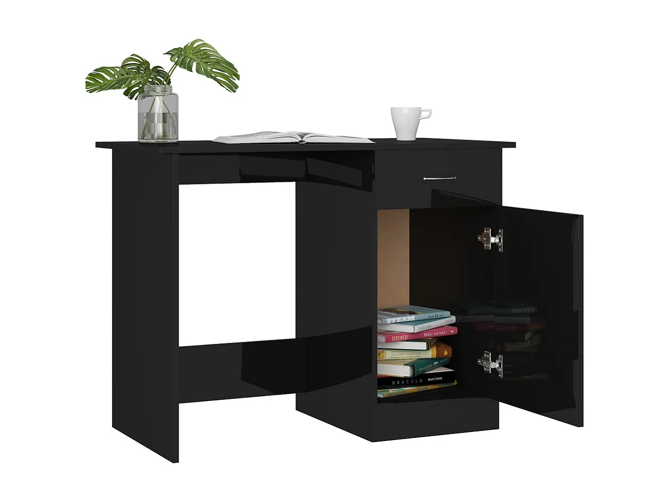 Adriano  Bureau Noir brillant 100 x 50 x 76 cm Aggloméré