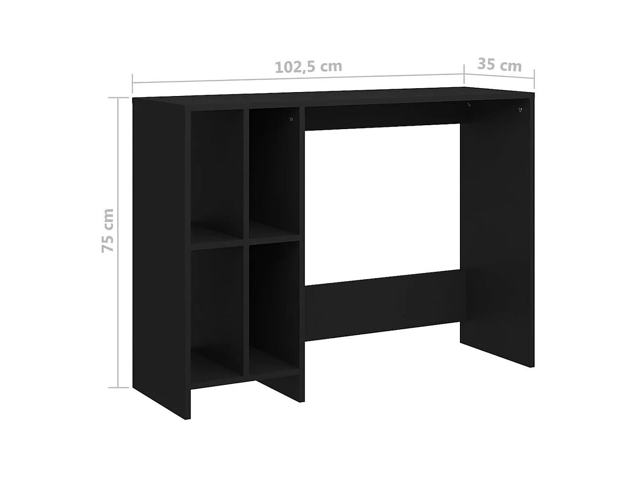 Yvo-Jan  Bureau d'ordinateur portable noir bois d'ingénierie