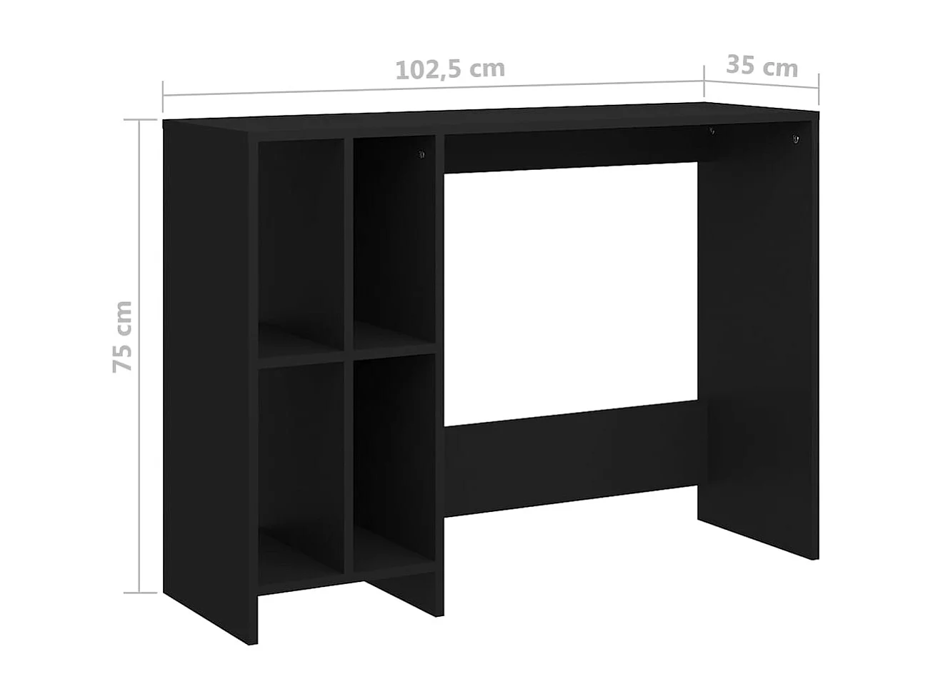 Yvo-Jan  Bureau d'ordinateur portable noir bois d'ingénierie
