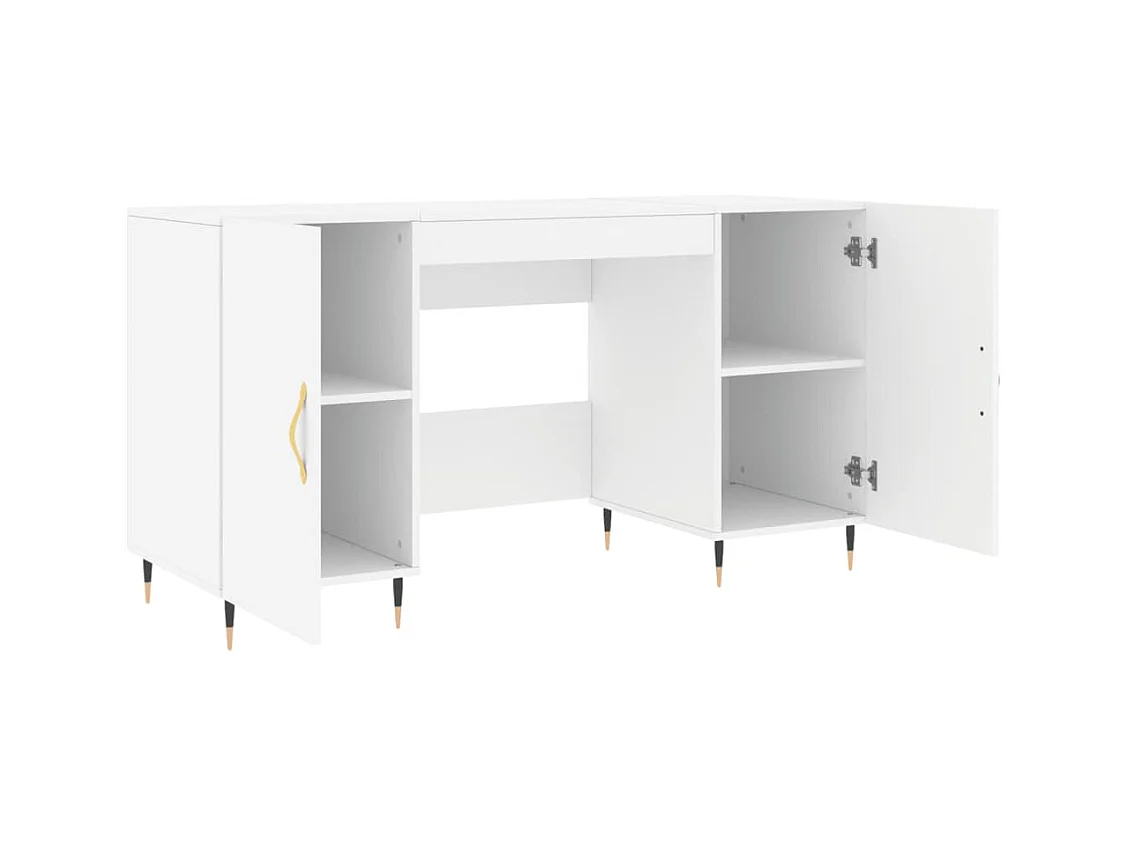 Kahina  Bureau blanc 140x50x75 cm bois d'ingénierie