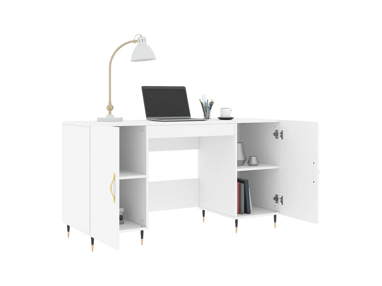 Kahina  Bureau blanc 140x50x75 cm bois d'ingénierie