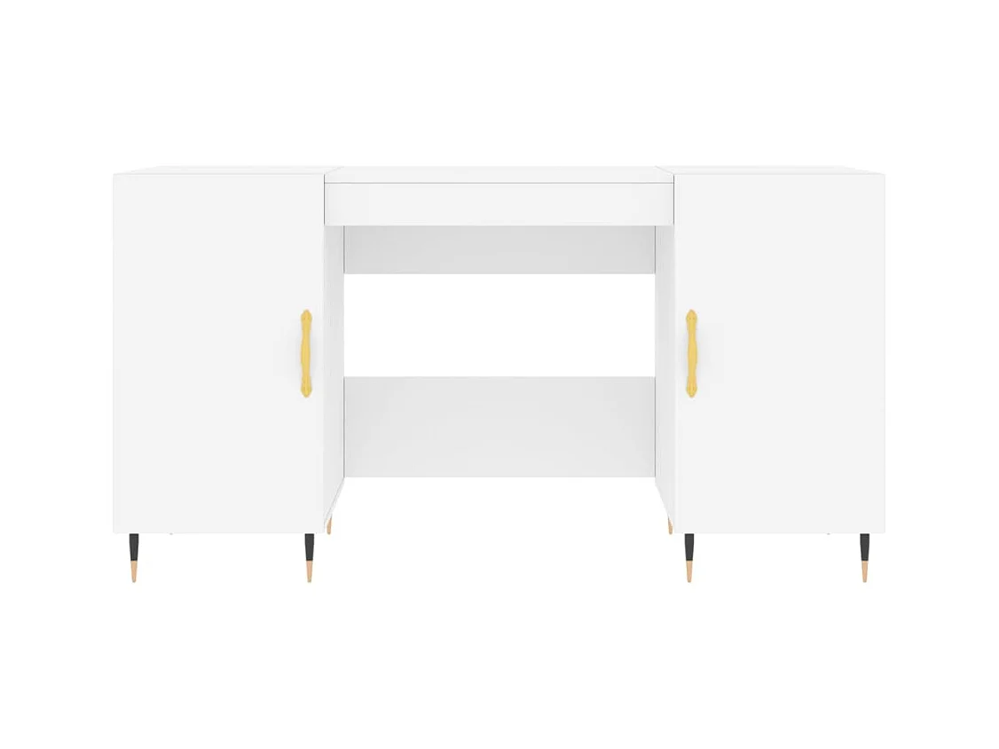 Kahina  Bureau blanc 140x50x75 cm bois d'ingénierie