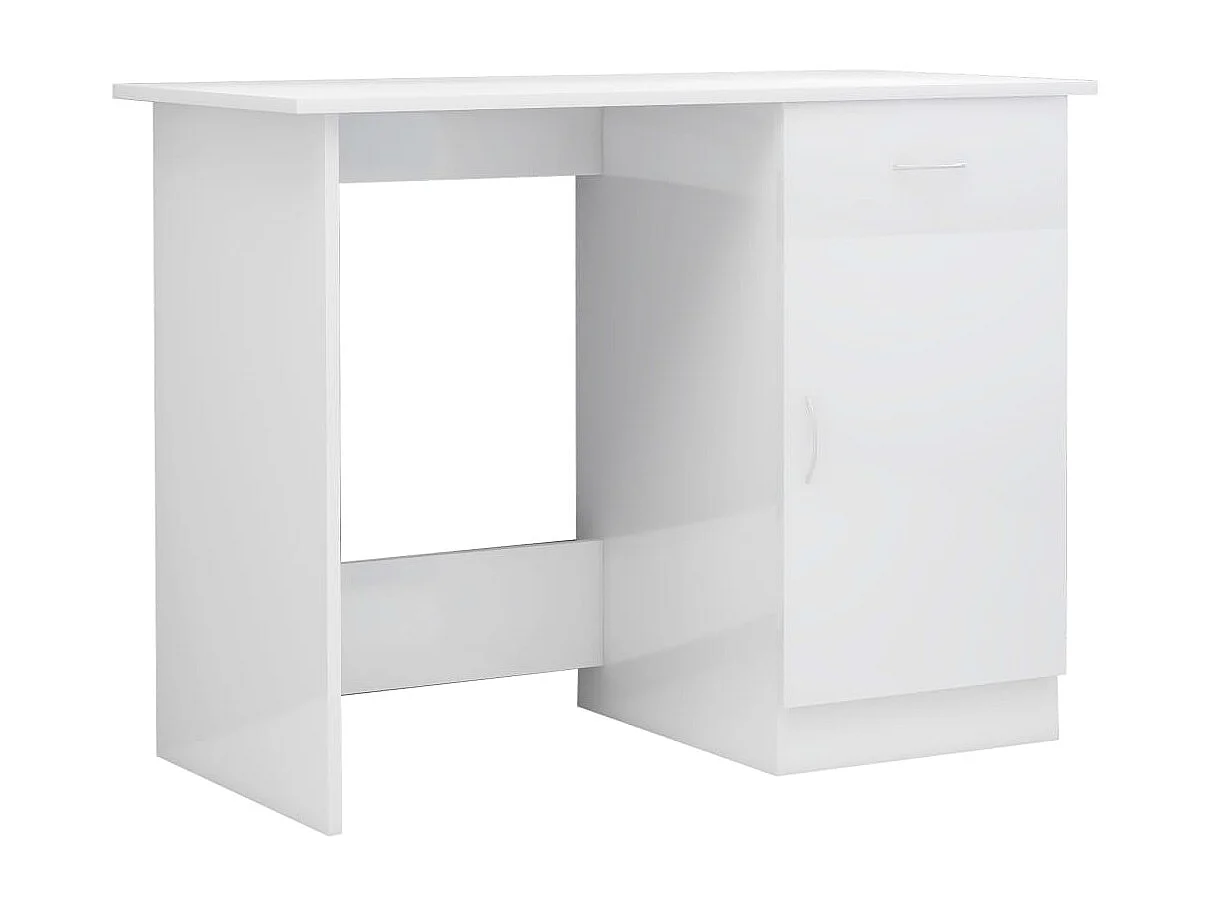 Adriano  Bureau 100x50x76 cm bewerkt hout hoogglans wit