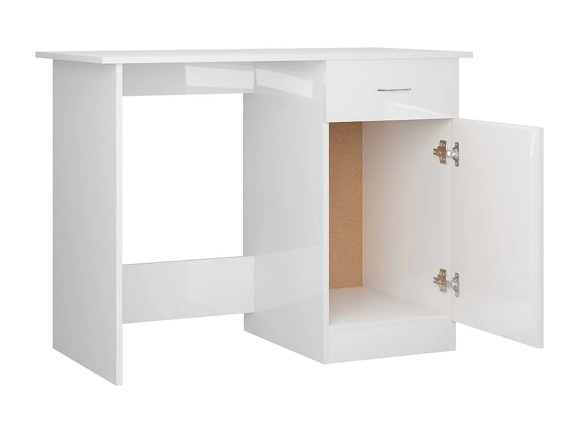 Adriano  Bureau 100x50x76 cm bewerkt hout hoogglans wit