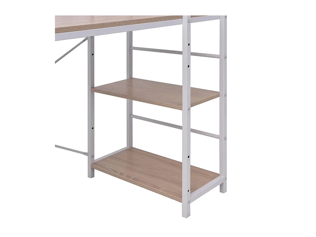 Garden Furniture -  Bureau avec bibliothèque à 4 niveaux chêne