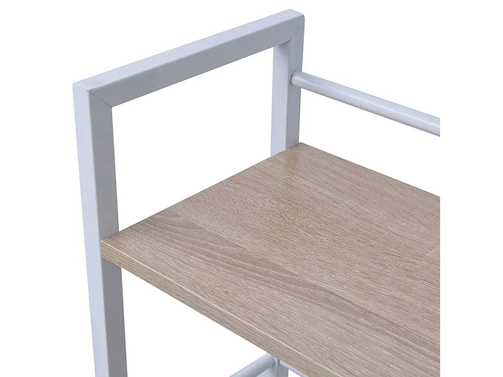 Garden Furniture -  Bureau avec bibliothèque à 4 niveaux chêne