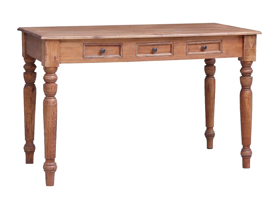 Isaak  Bureau avec tiroirs 117x57x75 cm bois d'acajou massif