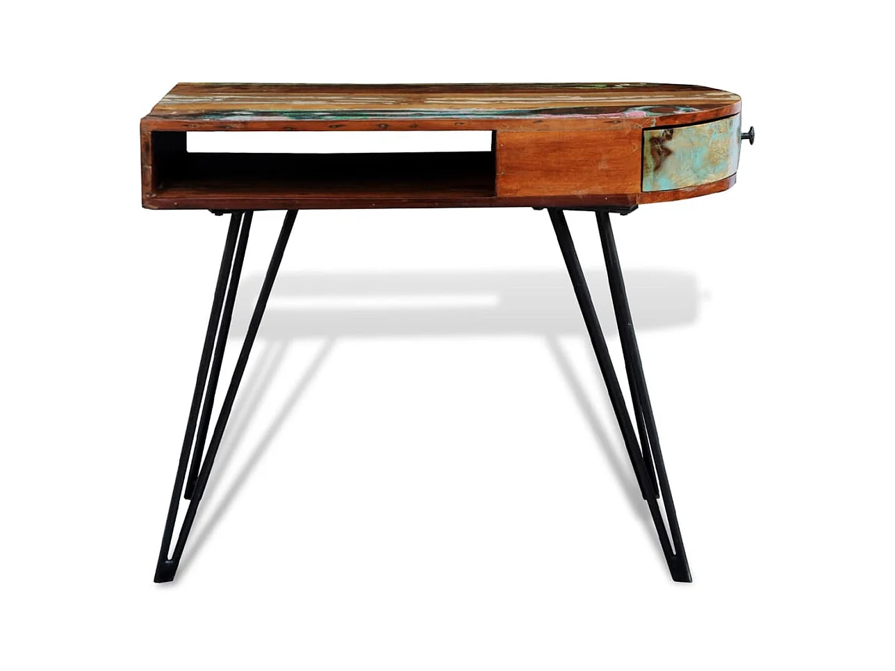 Garden Furniture -  Bureau avec pieds en fer Bois de récupération solide