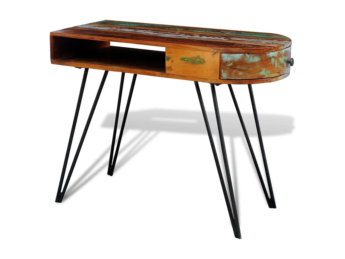 Garden Furniture -  Bureau avec pieds en fer Bois de récupération solide