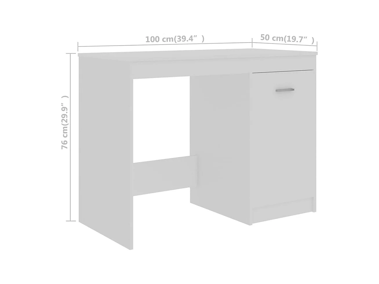 Hristina  Bureau Blanc 140x50x76 cm Bois d’ingénierie